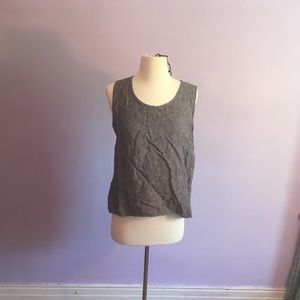 Small Black/ White Tweed Linen Sleeveless Top